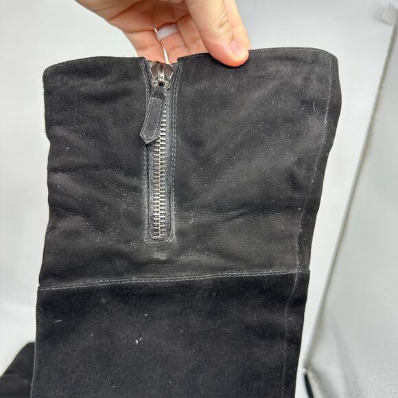 Valentino Garavani Womens Black Suede Over The Knee Flat Riding Boots EU 36.5 - Picture 11 of 15